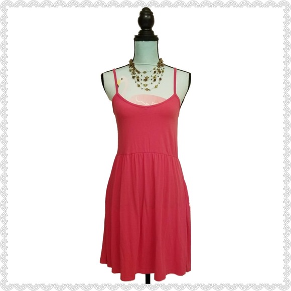 5 More Minutes Spaghetti Fit & Flare Dress Pink L - Picture 1 of 9